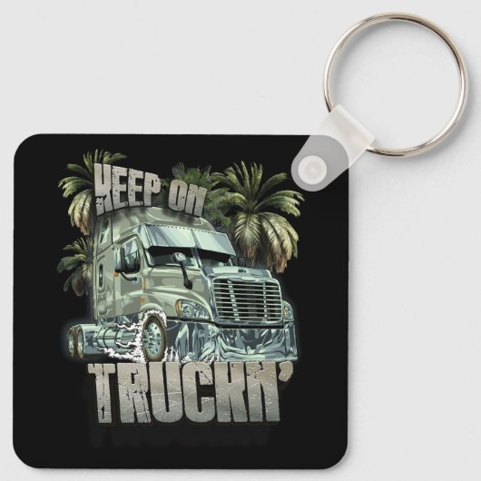 Behalt auf LKW-Sattelschlepper Schlüsselanhänger (Rückseite)