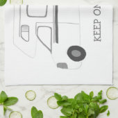 BEHALT AUF ROLLIN Retro Camper Motorhome RV B&W Geschirrtuch (Gefaltet)