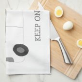 BEHALT AUF ROLLIN Retro Camper Motorhome RV B&W Geschirrtuch (Viertel Falte)