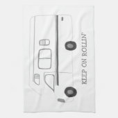 BEHALT AUF ROLLIN Retro Camper Motorhome RV B&W Geschirrtuch (Vertikal)