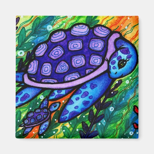 "Behalt auf!" Sea Turtle und Baby Magnet (Vorne)