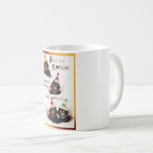 Behalt auf Smilin, Black Cat, Louis Wain Kaffeetasse (VorderseiteRechts)