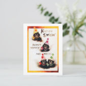 Behalt auf Smilin, Black Cat, Louis Wain Postkarte (Stehend Vorderseite)