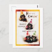 Behalt auf Smilin, Black Cat, Louis Wain Postkarte (Vorne/Hinten)