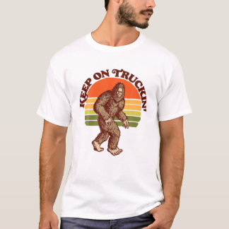Behalt auf Truckin' 70er Bigfoot Retro Sasquatch T-Shirt