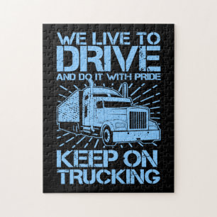 Behalt auf Trucking 18 Wheeler Blue   Puzzle
