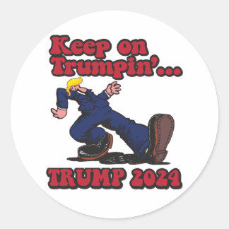 Behalt auf Trumpin Runder Aufkleber