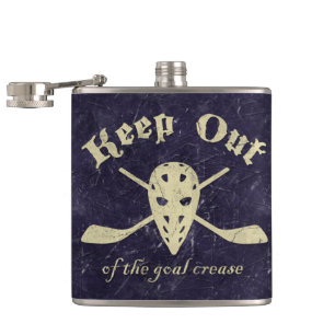 Behalt aus der Goal Crease Hockey Goalie Flasche Flachmann