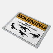 Behalt aus! Velociraptor-Zeichen Fußmatte (Schrägansicht)
