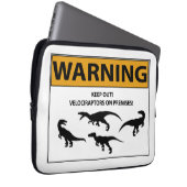 Behalt aus! Velociraptor-Zeichen Laptopschutzhülle (Vorne Rechts)