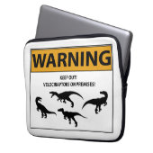 Behalt aus! Velociraptor-Zeichen Laptopschutzhülle (Vorderseite Links)
