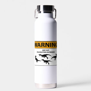 Behalt aus! Velociraptor-Zeichen Trinkflasche