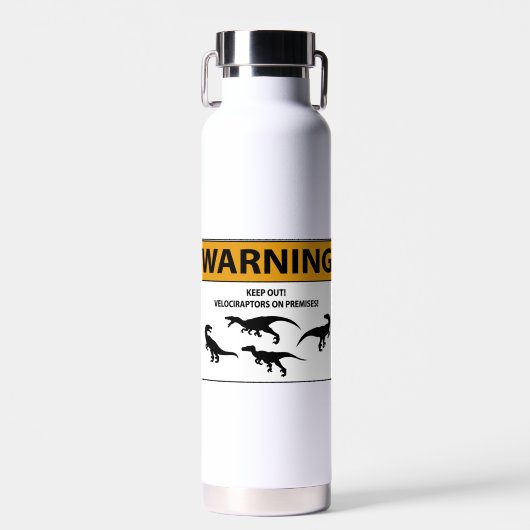 Behalt aus! Velociraptor-Zeichen Trinkflasche (Vorne)