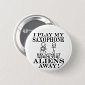 Behält AußerirdischewegSaxophone Button (Vorne & Hinten)