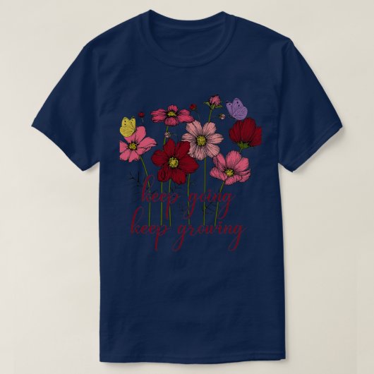 Behalt Behaltend Vintage Blume wachsen T-Shirt (Design vorne)
