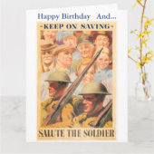 Behalt beim Rett. Neudruck des britischen Kriegspo Karte (Gelbe Blume)