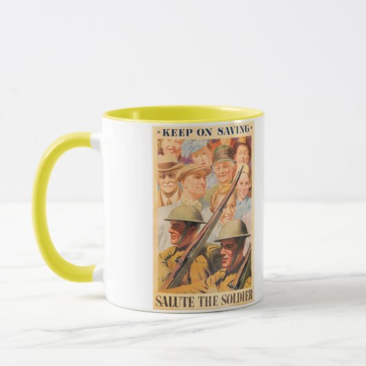 Behalt beim Rett. Neudruck des britischen Kriegspo Tasse (Links)