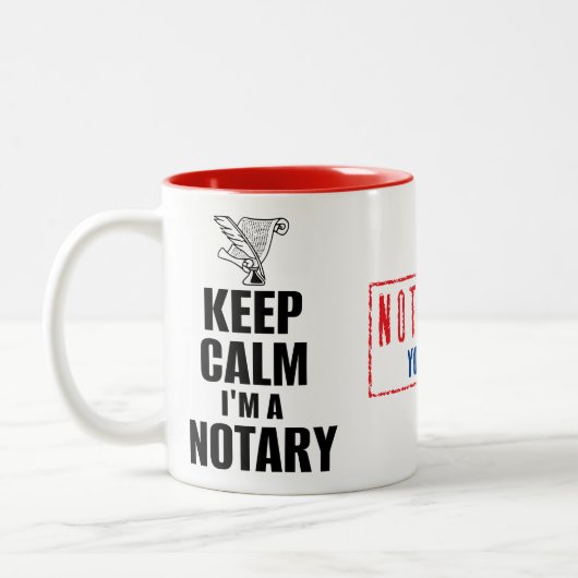 Behalt Beruhigung Ich bin ein angepasster Notar-Na Zweifarbige Tasse (Links)