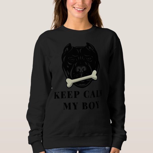 Behalt Beruhigung mein Pitbull Boy Sweatshirt (Vorderseite)