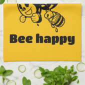 Behalt beschäftigt sein glücklich Besetze Motivier Geschirrtuch (Gefaltet)