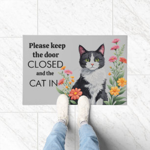 behalt bitte die Tür geschlossen und die Katze(n)  Fußmatte