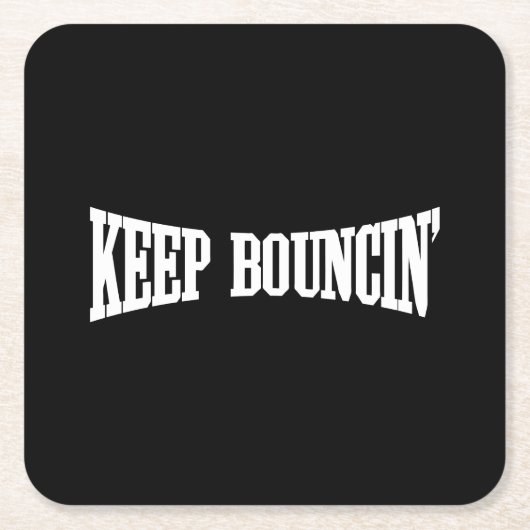 Behalt Bouncin' Rechteckiger Pappuntersetzer (Vorderseite)