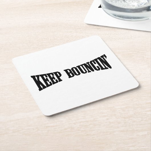 Behalt Bouncin' Rechteckiger Pappuntersetzer (angewinkelt)