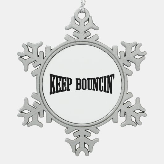 Behalt Bouncin' Schneeflocken Zinn-Ornament (Vorderseite)