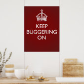 Behalt Bugschwatschen On - Deep Red Poster (Küche)