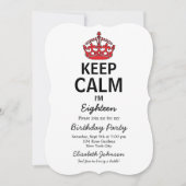 Behalt Calm achtzehnte Geburtstag Einladung (Vorderseite)