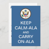 BEHALT CALM-ALA und CARRY ON-ALA Einweihung Einladung (Vorne/Hinten)