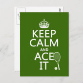 Behalt Calm and Ace It (Tennis) (in jeder Farbe) Postkarte (Vorne/Hinten)