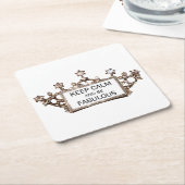 "Behalt Calm and Be Fabulous" Tiara Rechteckiger Pappuntersetzer (angewinkelt)