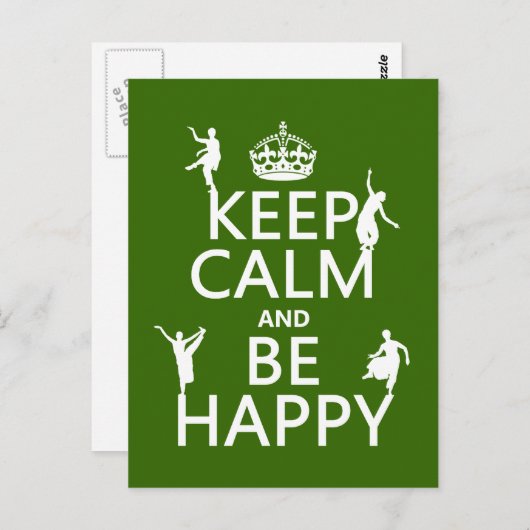 Behalt Calm and Be Happy (dance) (anpassbar) Postkarte (Vorne/Hinten)