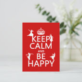 Behalt Calm and Be Happy (dance) (anpassbar) Postkarte (Stehend Vorderseite)