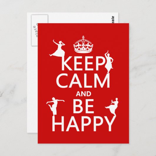 Behalt Calm and Be Happy (dance) (anpassbar) Postkarte (Vorne/Hinten)