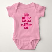"Behalt Calm and Carry Me" personalisiertes Baby G Baby Strampler (Vorderseite)