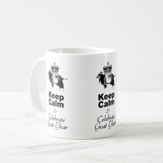 Behalt Calm and Celebrate Goat year WM01 Kaffeetasse (Vorderseite Links)
