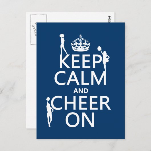 Behalt Calm and Cheer On (Cheerleader)(beliebige F Postkarte (Vorne/Hinten)