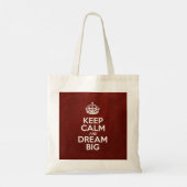 Behalt Calm and Dream Big, Red Leather, Typografie Tragetasche (Rückseite)