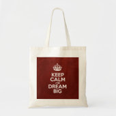 Behalt Calm and Dream Big, Red Leather, Typografie Tragetasche (Vorne)