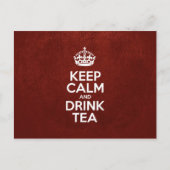 Behalt Calm and Drink Tee - Rotes Leder Postkarte (Vorderseite)