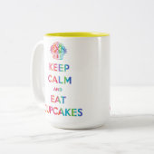 Behalt Calm and Eat Cupcakes Regenbogen Tasse (Vorderseite Links)