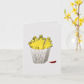 Behalt Calm and Eat Fries Pop Art Karte (Gelbe Blume)