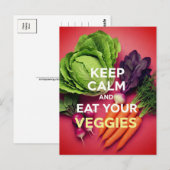 Behalt Calm and Eat Veggies Postcard Postkarte (Vorne/Hinten)