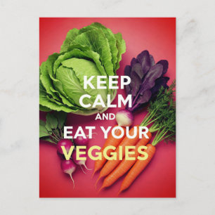 Behalt Calm and Eat Veggies Postcard Postkarte