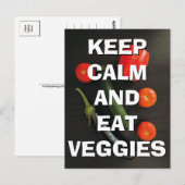 Behalt Calm and Eat Veggies Postcard Postkarte (Vorne/Hinten)
