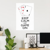 BEHALT CALM AND GAME ON - Card Games Poster (Heimbüro)