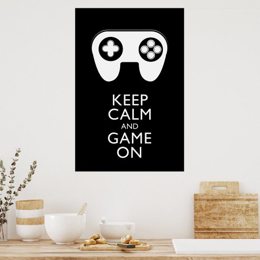 BEHALT CALM AND GAME ON - Game Pad Poster (Küche)