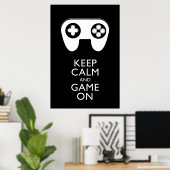 BEHALT CALM AND GAME ON - Game Pad Poster (Heimbüro)